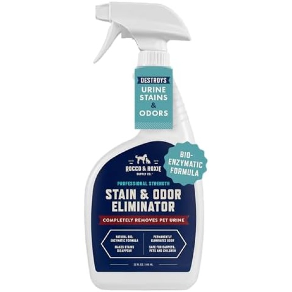 Rocco & Roxie Stain & Odor Eliminator for Strong Odor, 32oz Enzyme Pet Odor