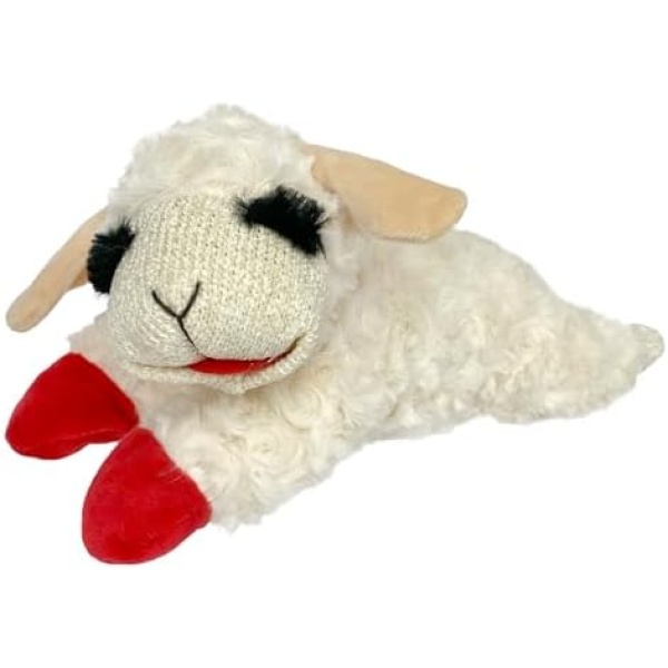Multipet Lamb Chop Dog Plush Toy - Squeaky Dog Toy for Small & Medium Dogs