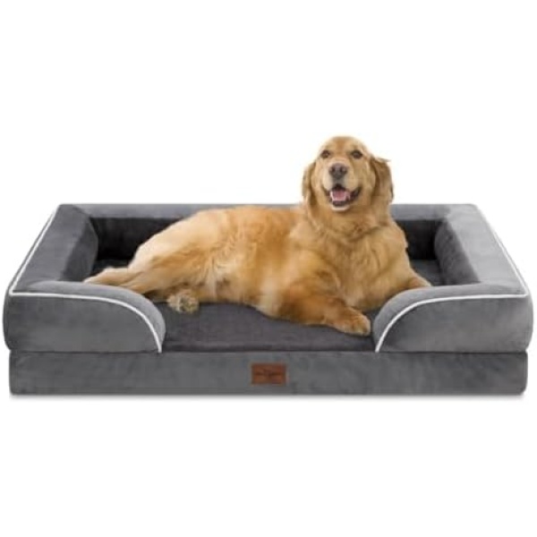 Comfort Expression XL Dog Bed with Bolster, Waterproof Orthopedic Foam Dog Beds