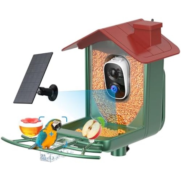 Bird Feeder with Camera Outdoor Solar: Smart Birdfeeder Cam for Outside Garden