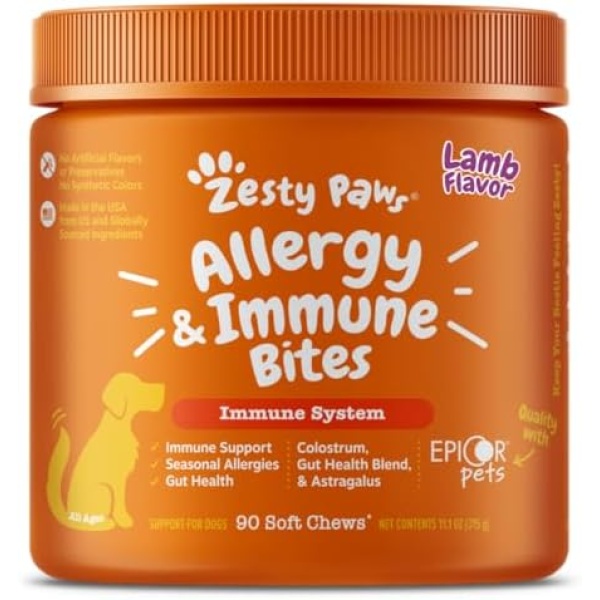 Zesty Paws Dog Allergy Relief- Dog Itching Skin Relief- Dog Probiotics for Itchy