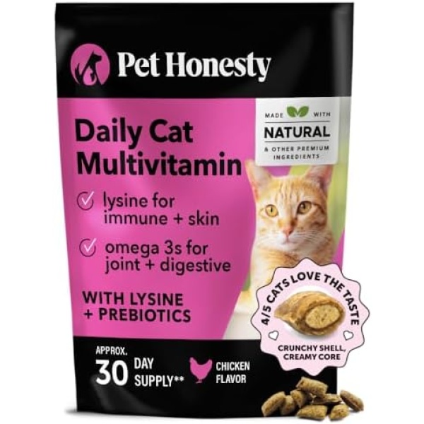Cat Multivitamin Crunchy & Creamy Chews - Cat Treats for Health + Immune, Joint