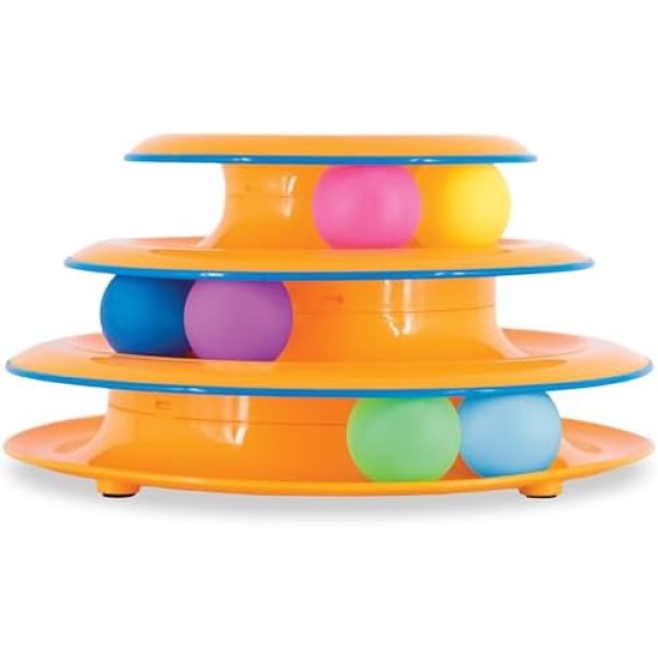 Catstages Tower of Tracks Interactive 3-Tier Cat Track Toy with Spinning Balls,