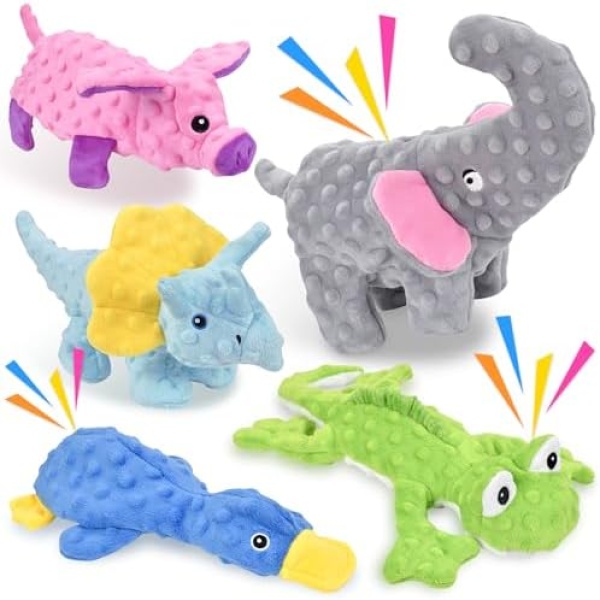 No Stuffing Dog Toys for Aggressive Chewers, Squeaky Dog Toys for Large Medium