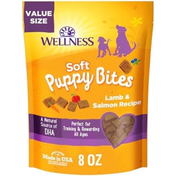 Wellness Puppy Treats, Natural, Training Treat, Grain Free, Soft Lamb & Salmon