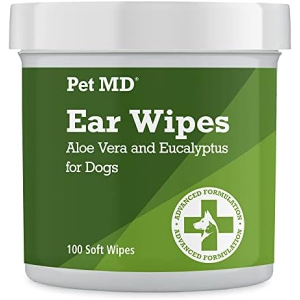 Pet MD - Dog Ear Cleaner Wipes - Otic Cleanser for Dogs to Stop Ear Itching