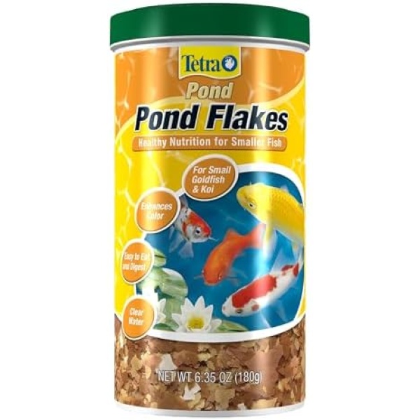TetraPond Pond Flakes, Complete Nutrition for Smaller Pond Fish, Fish Food