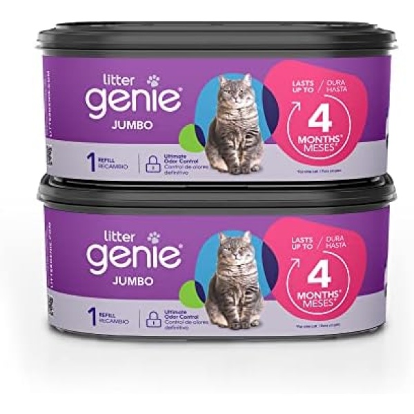 Litter Genie Refill Bags | Jumbo 2- Count (Pack of 1) | Up to 8 Months of Supply