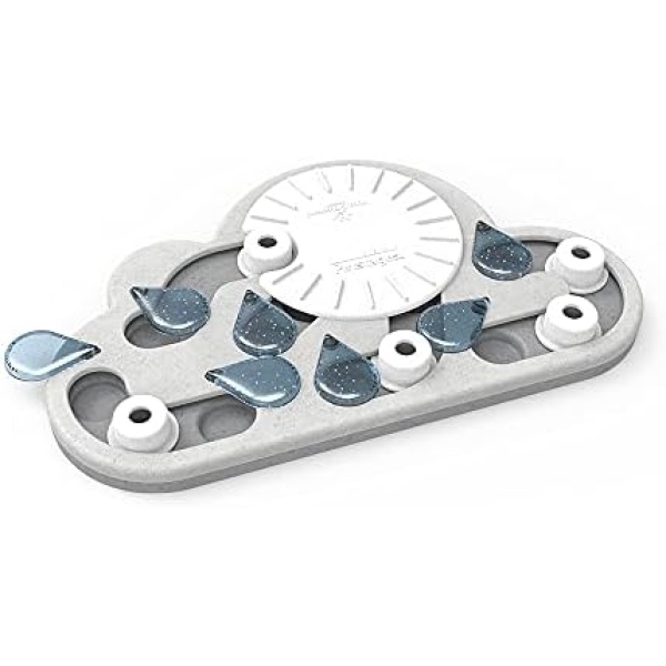 Catstages Rainy Day Puzzle & Play, Interactive Treat Puzzle Cat Toy, Gray
