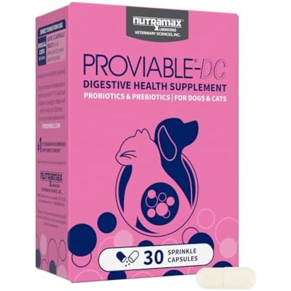 Nutramax Laboratories 30 Count Proviable Health Supplement for Cats and Dogs