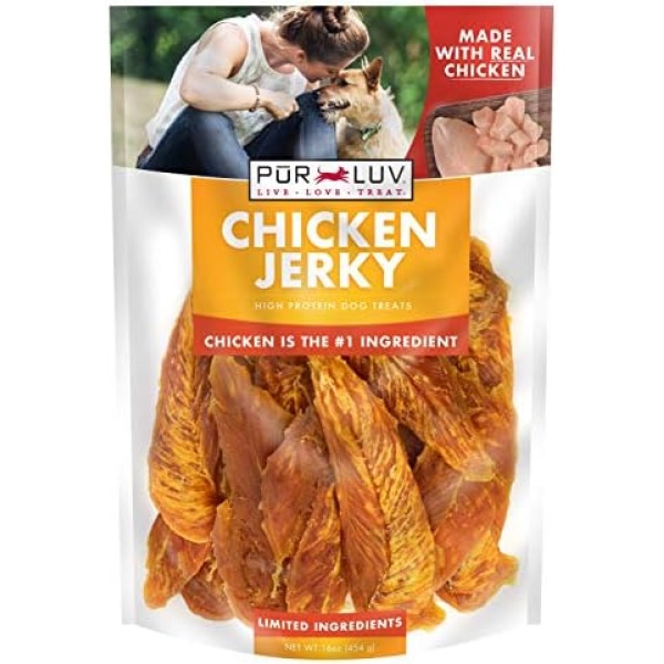 Dog Treats, Chicken Jerky for Dogs, Made with 100% Real Chicken Breast, 16