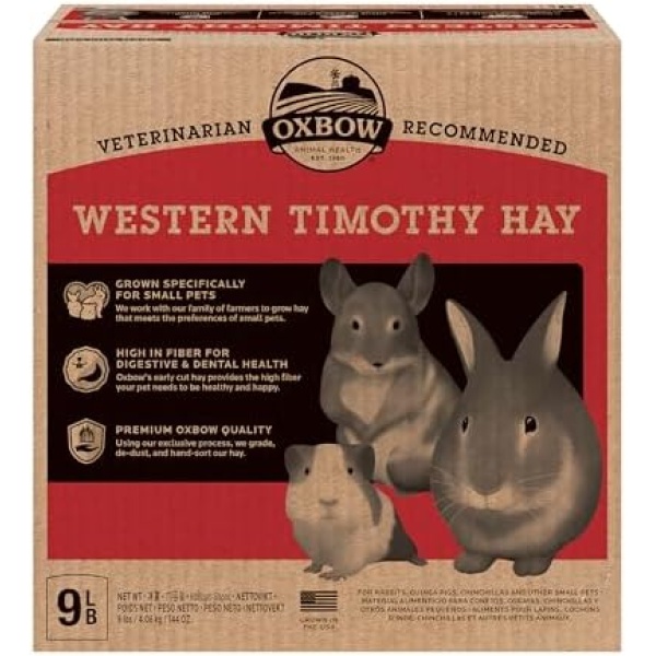Oxbow Animal Health Western Timothy Hay, Guinea Pig Hay, Small Pet Bunny