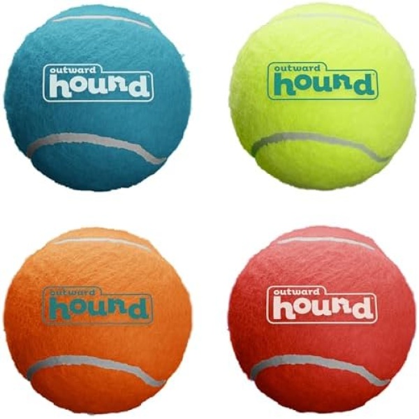 Outward Hound Squeaker Ballz Fetch Dog Toy, Medium - 4 Pack