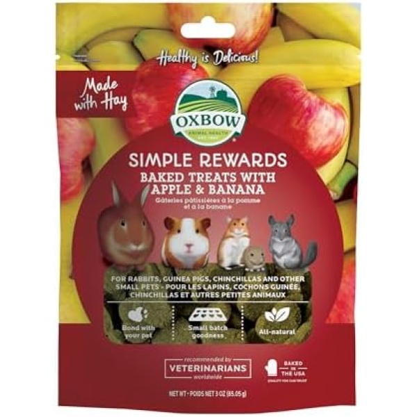 Oxbow Animal Health Simple Rewards Apple Banana Treats, Timothy Hay Guinea Pig