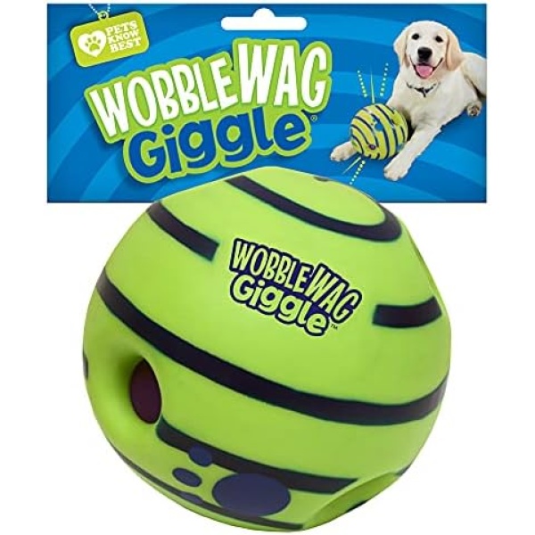 Wobble Wag Giggle Ball, Interactive Dog Toy, Fun Giggle Sounds When Rolled