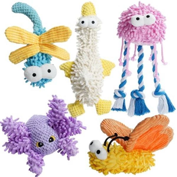 Nocciola Small Medium Large Dog Toys, Cute Soft Squeaky Crinkle Plush Stuffed