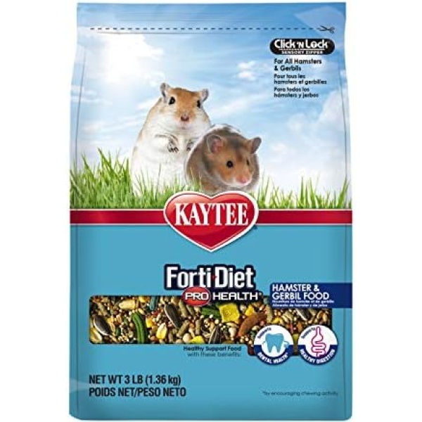 Kaytee Forti-Diet Pro Health Pet Hamster & Gerbil Food, 3 Pound